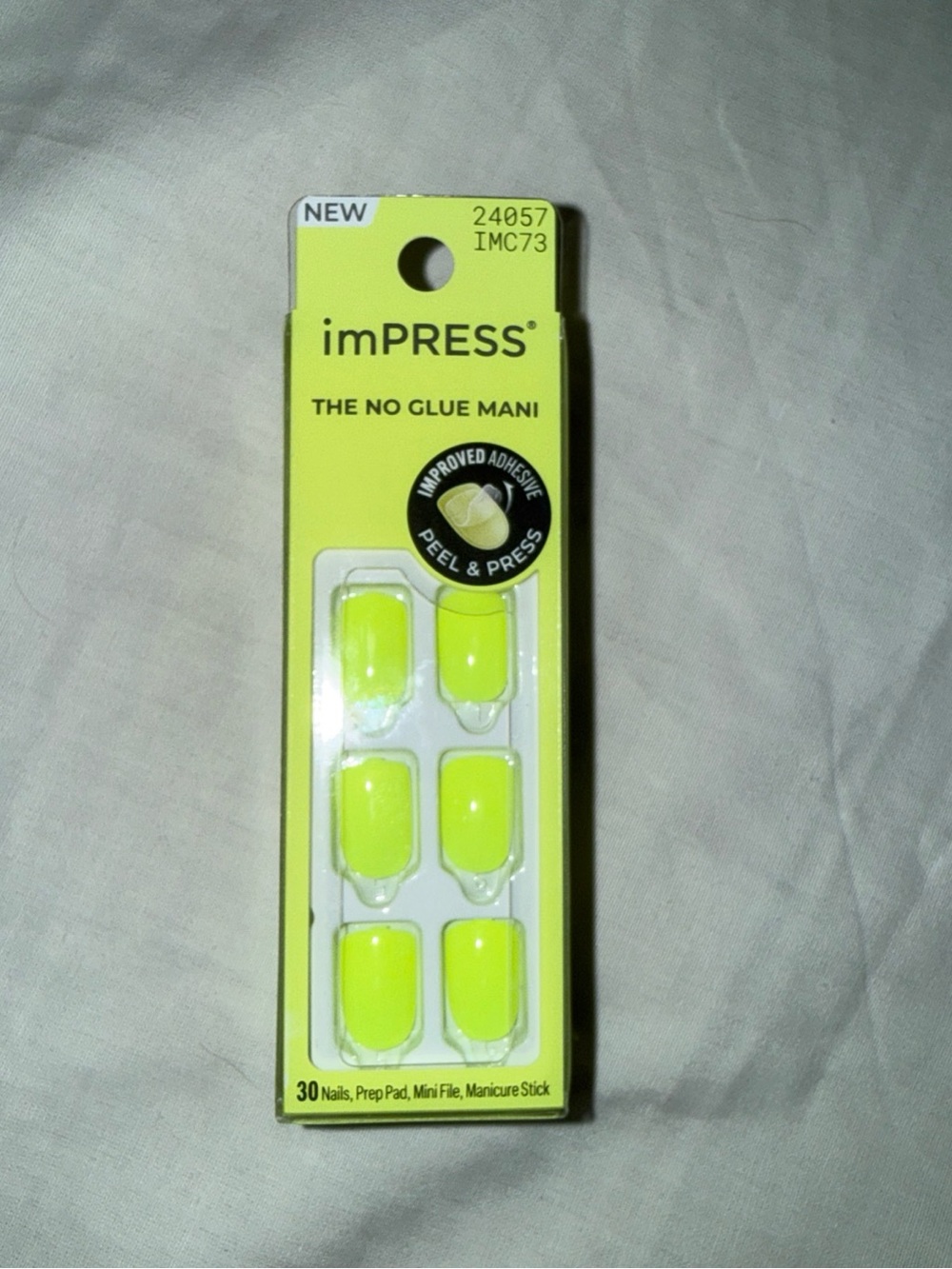 imPRESS Neon Lime Yellow Peel & Press Manicure Nails